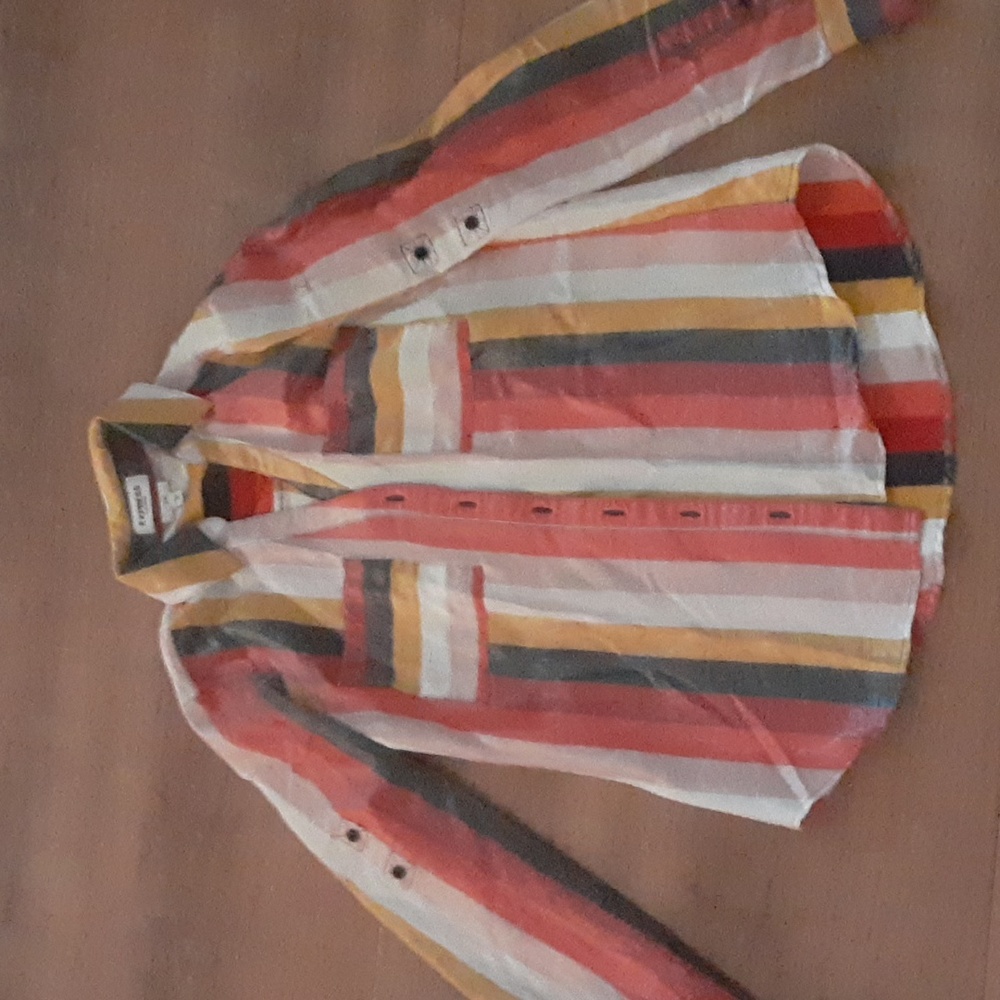 Express Portofino Glimmer Stripe Button down shirt. SLIM XS